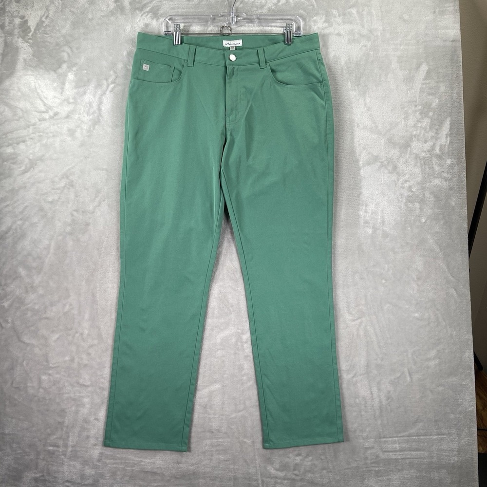Peter Millar Pants Mens 35x30 Chino EB66 Classic Tapered Fit 5-Pocket Golf Green